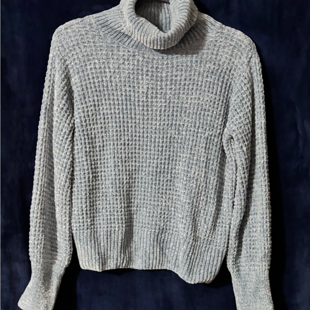 Women’s Hippie Rose Light blue Turtleneck Sweater Size Large Fall Winter